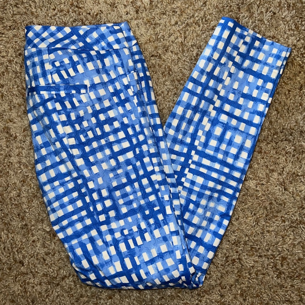 Lilly Pulitzer Bennet Blue Feelin Beachy Kelly Skinny Ankle Pants size 00